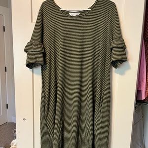 Green and Black Striped Dress!
